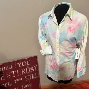 Nwts Vigoss 80’s style button down top sz medium